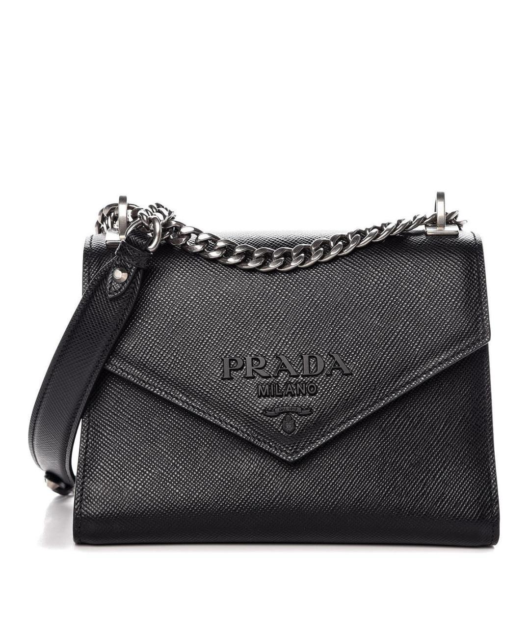 PRADA Черная кожаная сумка через плечо, фото 4