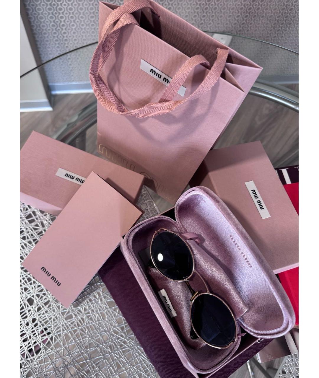 MIU MIU Темно-синие металлические солнцезащитные очки, фото 4