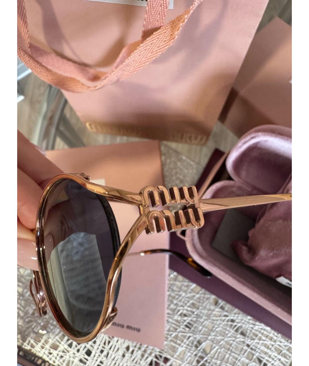MIU MIU Темно-синие металлические солнцезащитные очки, фото 6