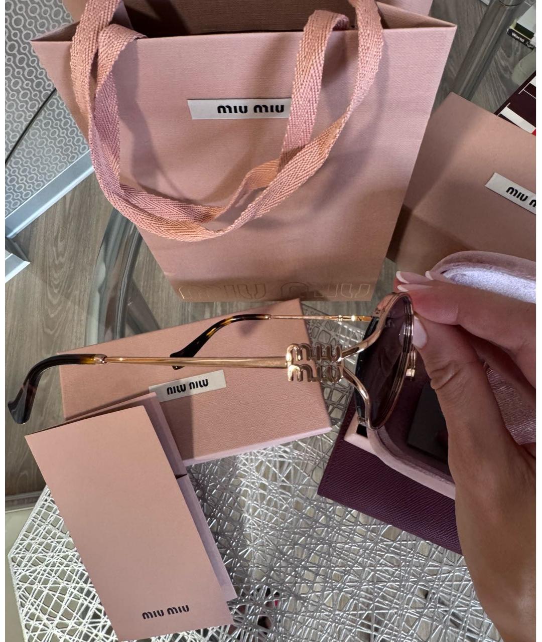 MIU MIU Темно-синие металлические солнцезащитные очки, фото 7
