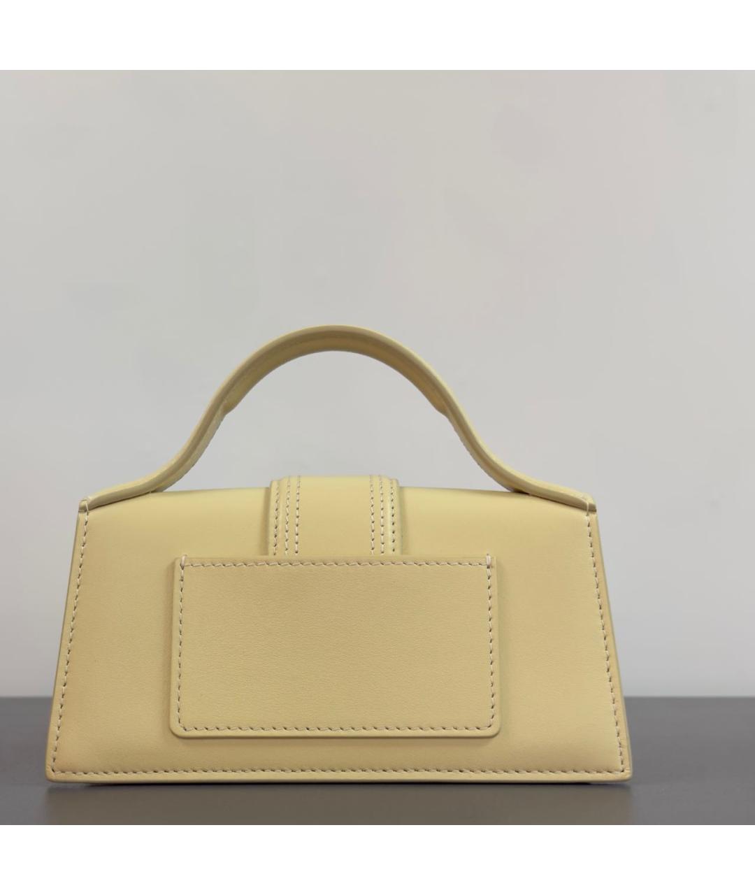 JACQUEMUS Бежевая кожаная сумка через плечо, фото 3