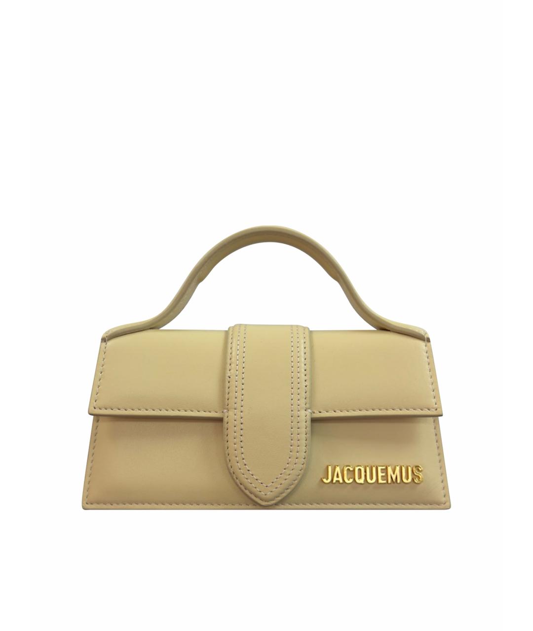JACQUEMUS Бежевая кожаная сумка через плечо, фото 1