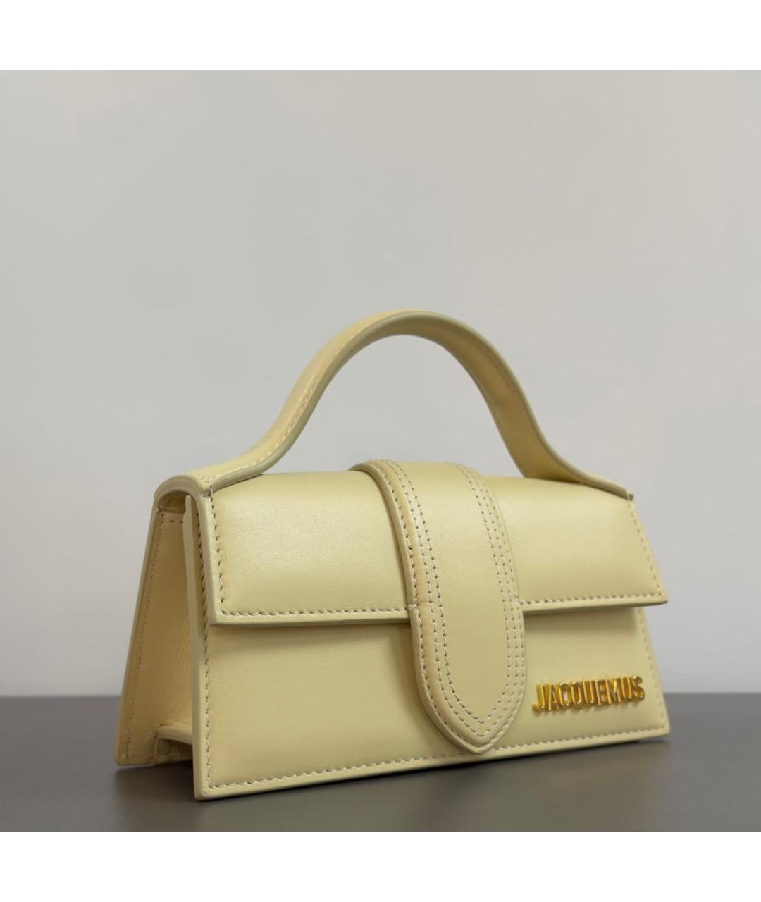 JACQUEMUS Бежевая кожаная сумка через плечо, фото 2