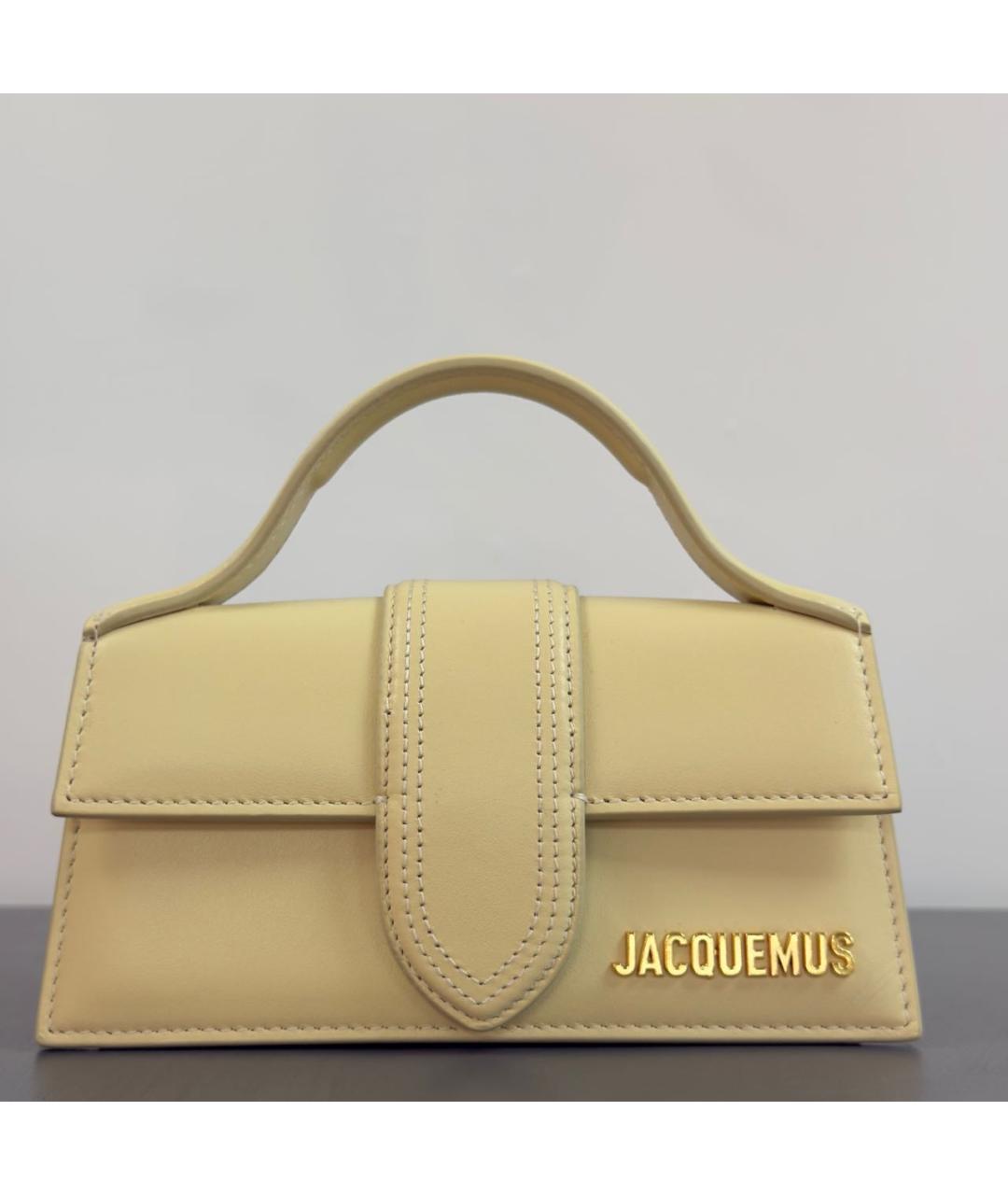JACQUEMUS Бежевая кожаная сумка через плечо, фото 9