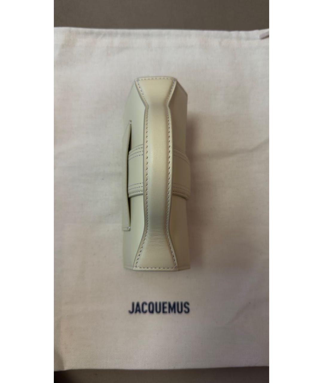 JACQUEMUS Бежевая кожаная сумка через плечо, фото 6
