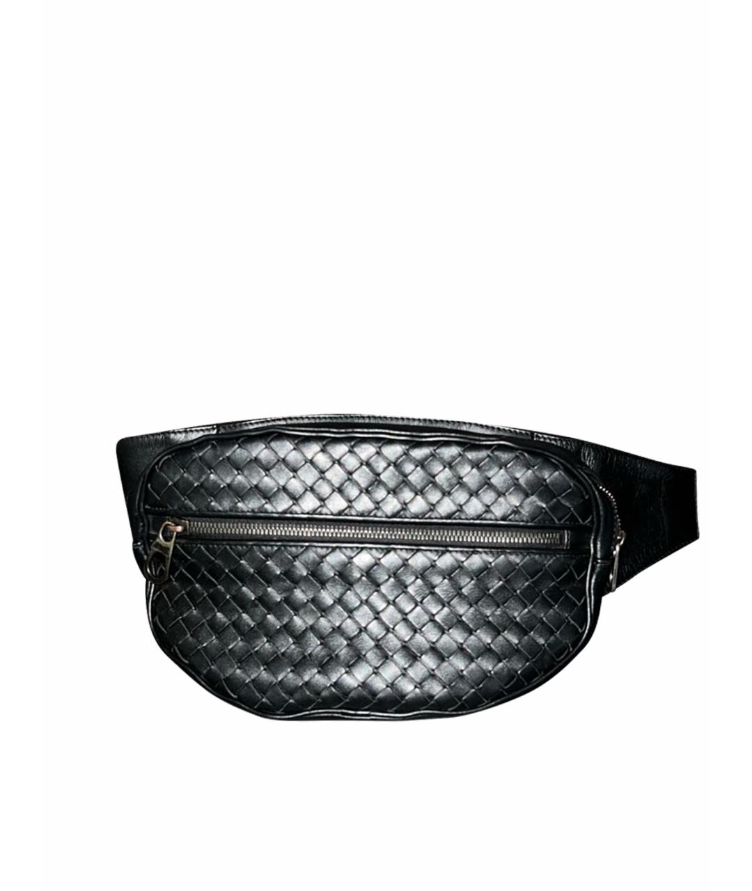 BOTTEGA VENETA Черная кожаная барсетка, фото 1