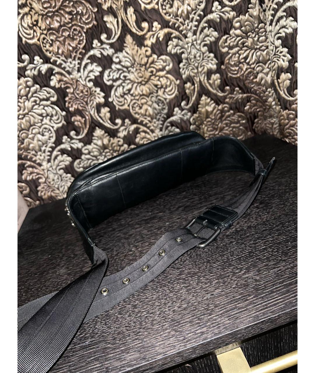 BOTTEGA VENETA Черная кожаная барсетка, фото 3