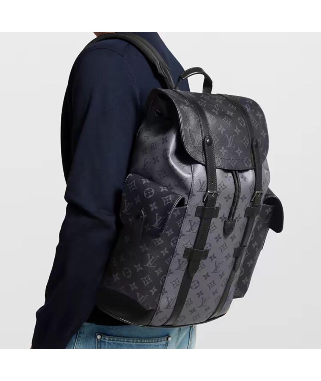 LOUIS VUITTON Черный кожаный рюкзак, фото 5