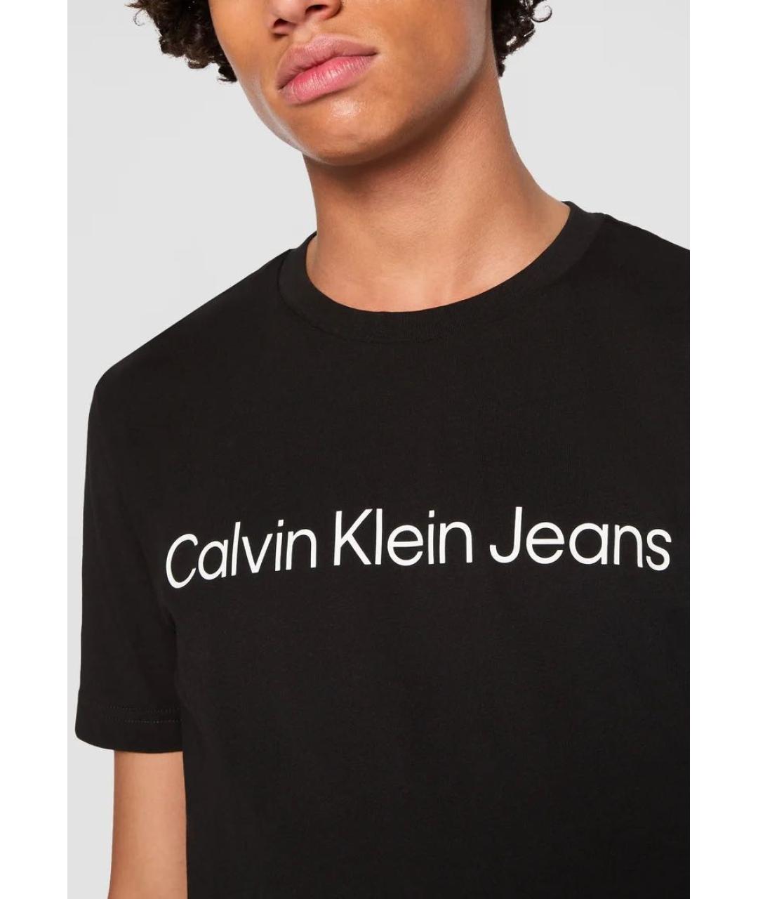 CALVIN KLEIN Черная хлопковая футболка, фото 5