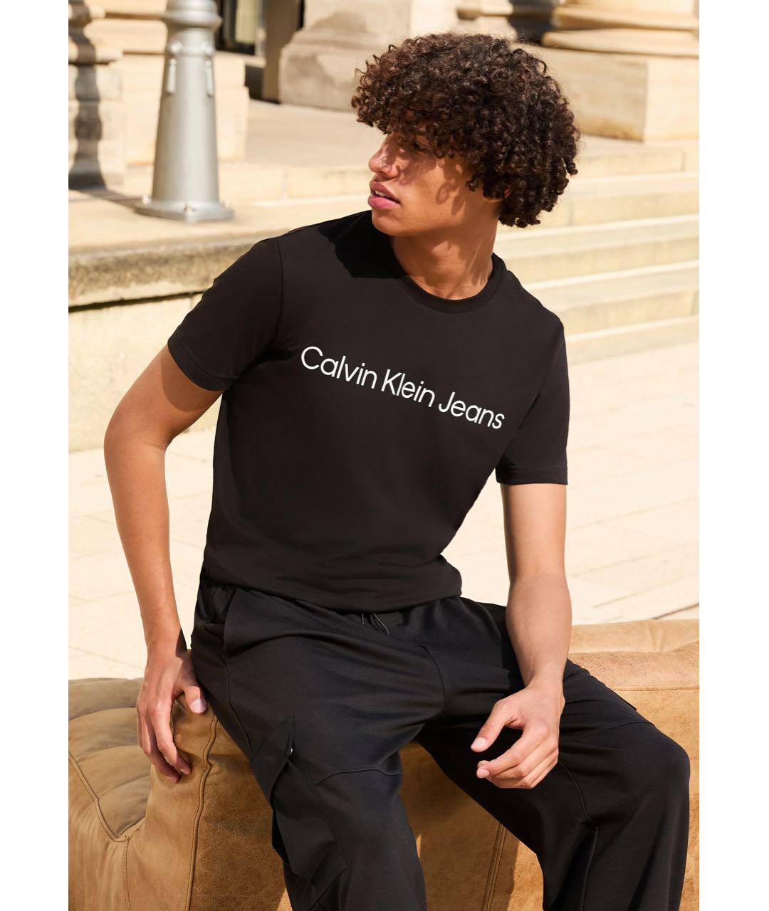 CALVIN KLEIN Черная хлопковая футболка, фото 4