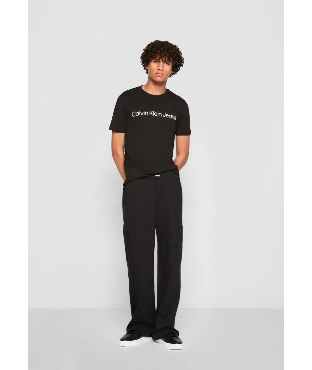 CALVIN KLEIN Черная хлопковая футболка, фото 3