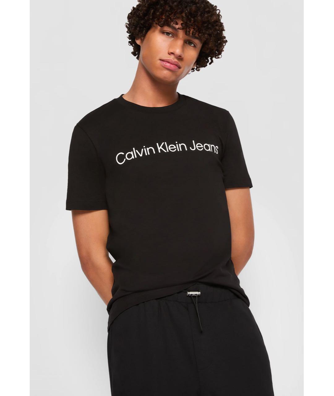 CALVIN KLEIN Черная хлопковая футболка, фото 2