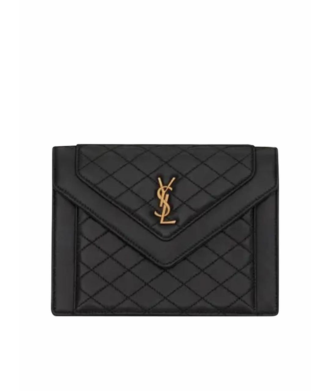 SAINT LAURENT Черная кожаная сумка через плечо, фото 1