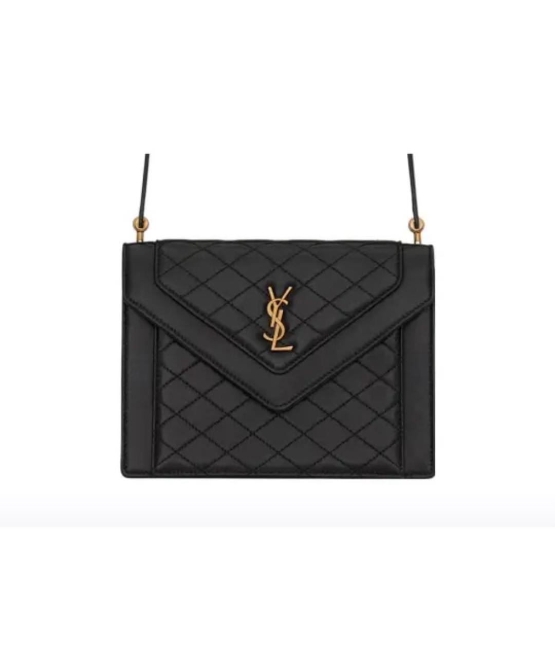 SAINT LAURENT Черная кожаная сумка через плечо, фото 3