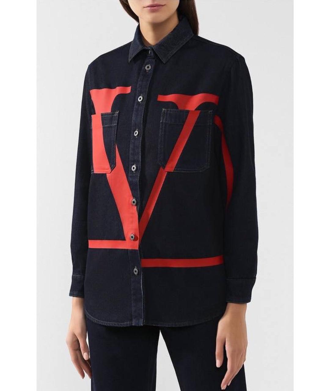 VALENTINO Синяя хлопковая рубашка, фото 2