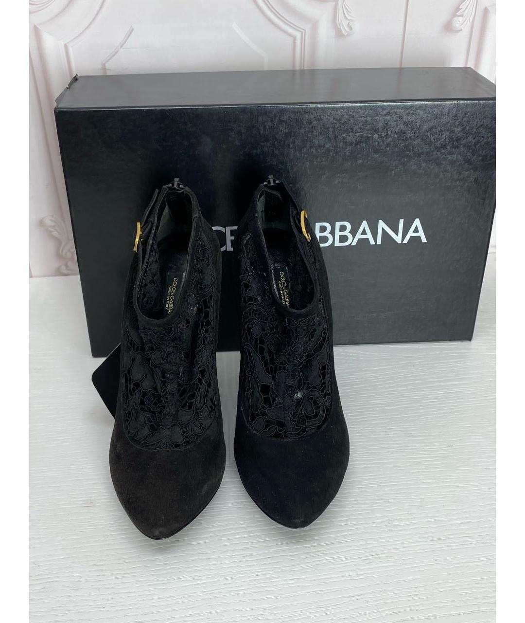 DOLCE&GABBANA Черные кожаные туфли, фото 2