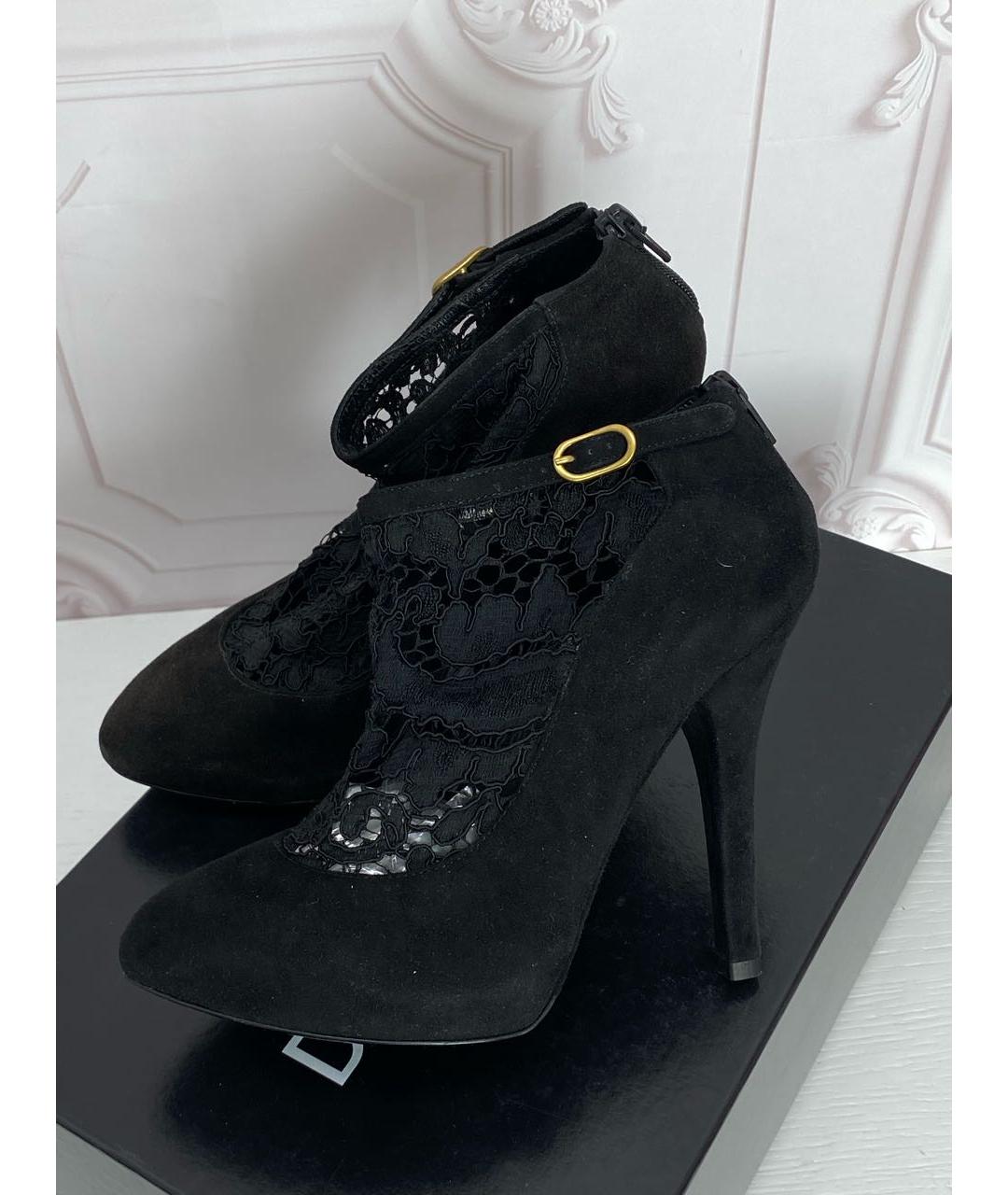 DOLCE&GABBANA Черные кожаные туфли, фото 5
