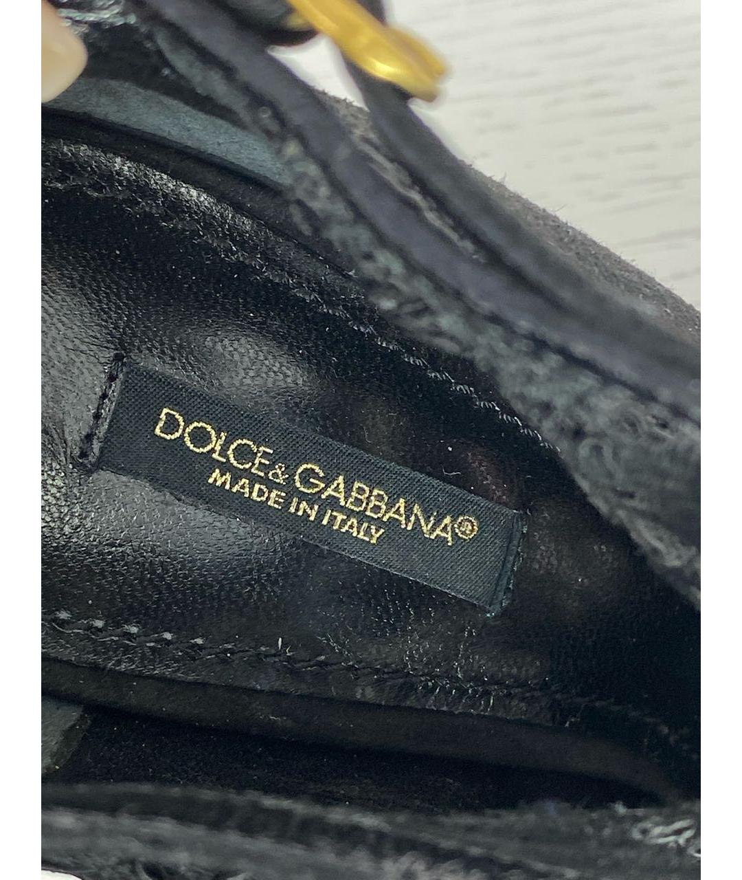 DOLCE&GABBANA Черные кожаные туфли, фото 7