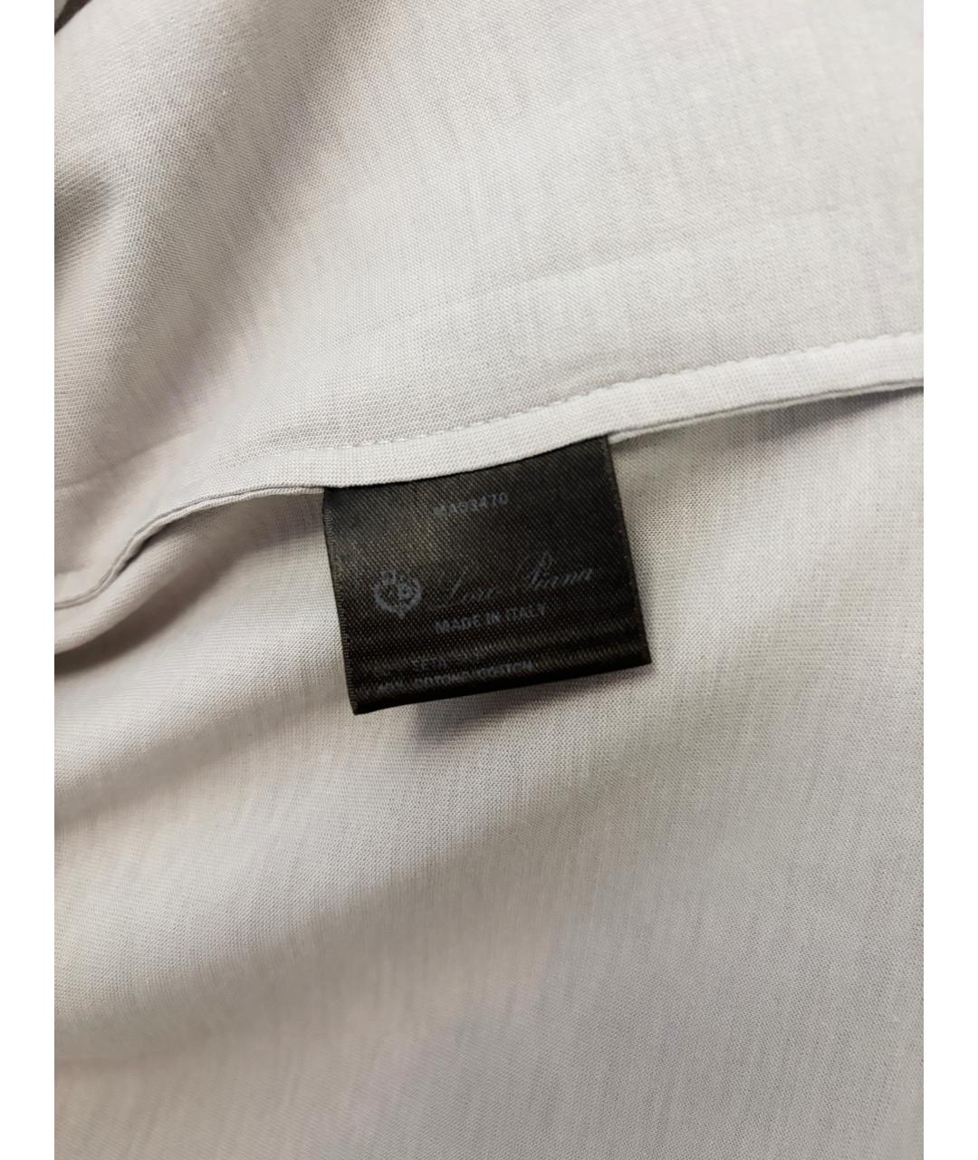 LORO PIANA Серая хлопковая футболка, фото 4