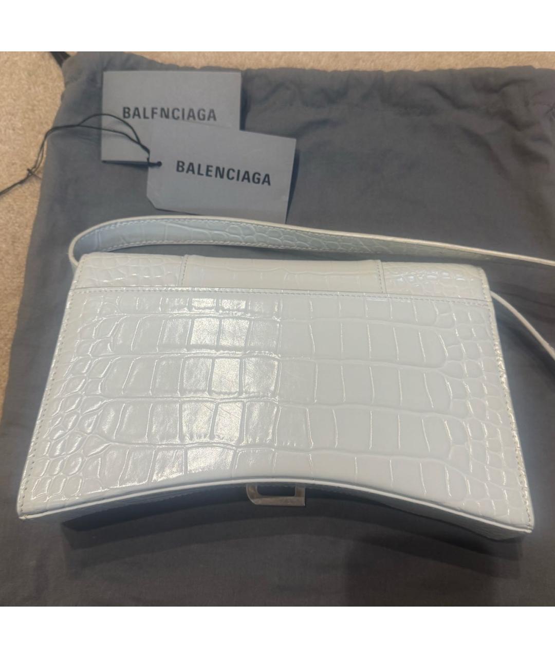BALENCIAGA Белая кожаная сумка с короткими ручками, фото 3