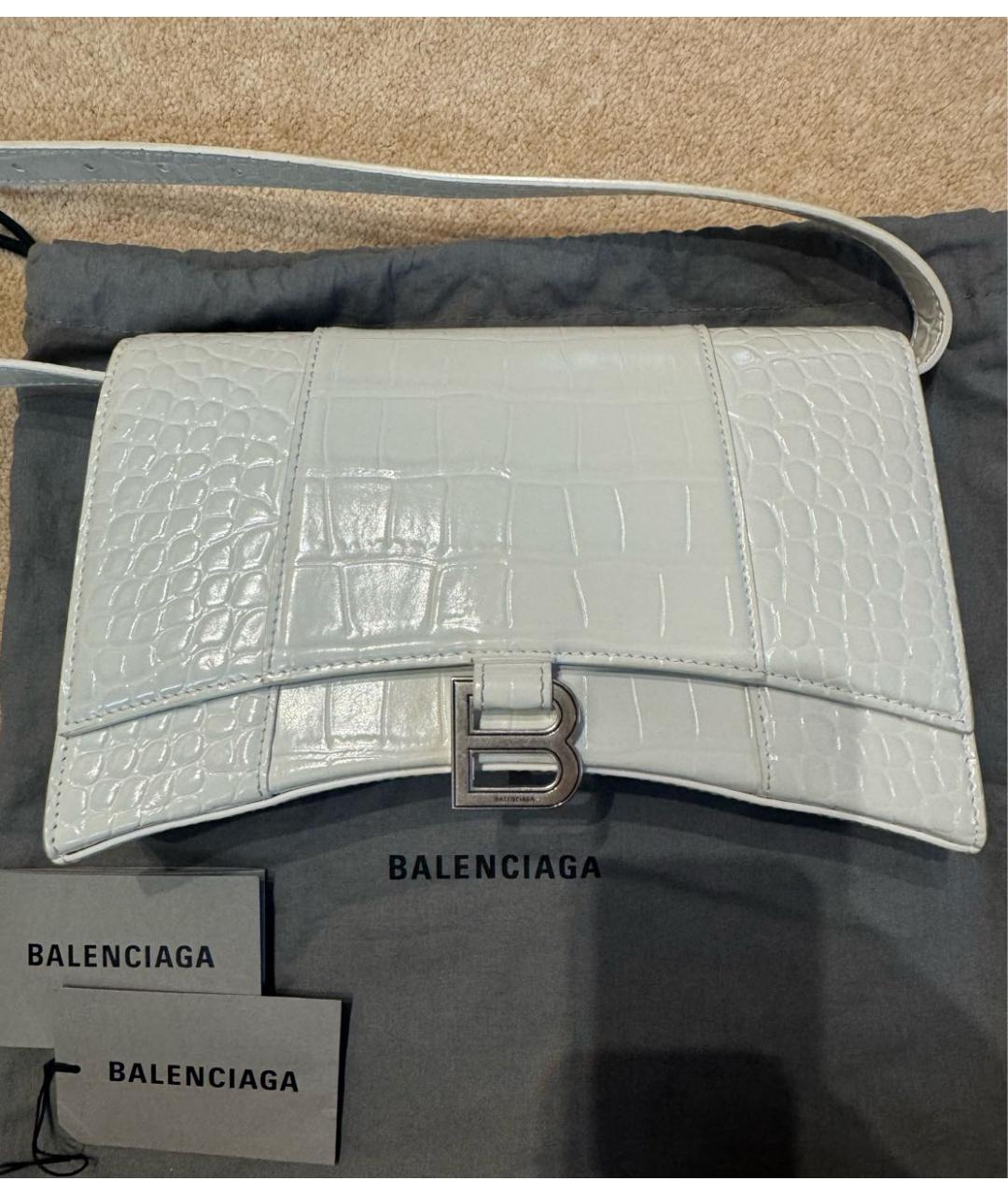 BALENCIAGA Белая кожаная сумка с короткими ручками, фото 7