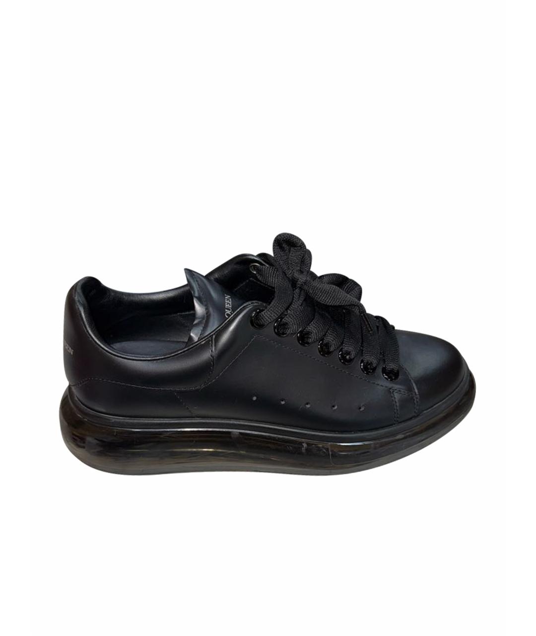 ALEXANDER MCQUEEN Черные кожаные кроссовки, фото 1