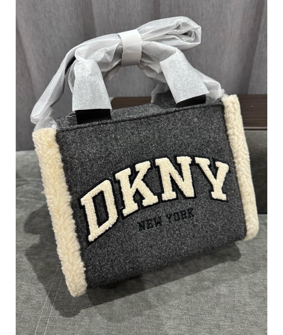 DKNY Серая тканевая сумка тоут, фото 2
