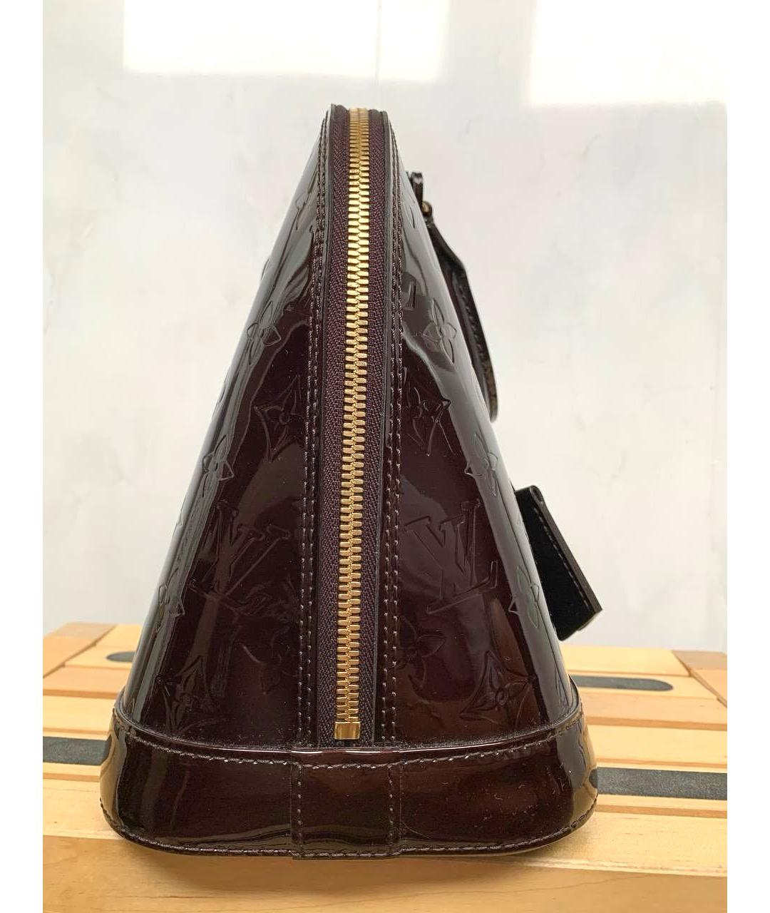 LOUIS VUITTON Бордовая сумка с короткими ручками из лакированной кожи, фото 4