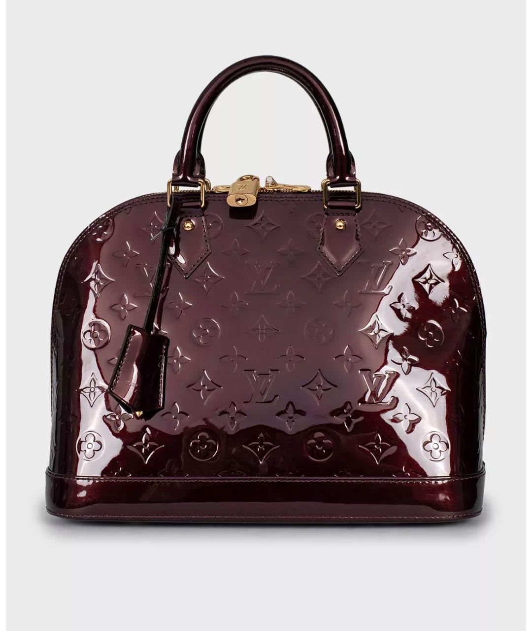LOUIS VUITTON Бордовая сумка с короткими ручками из лакированной кожи, фото 8
