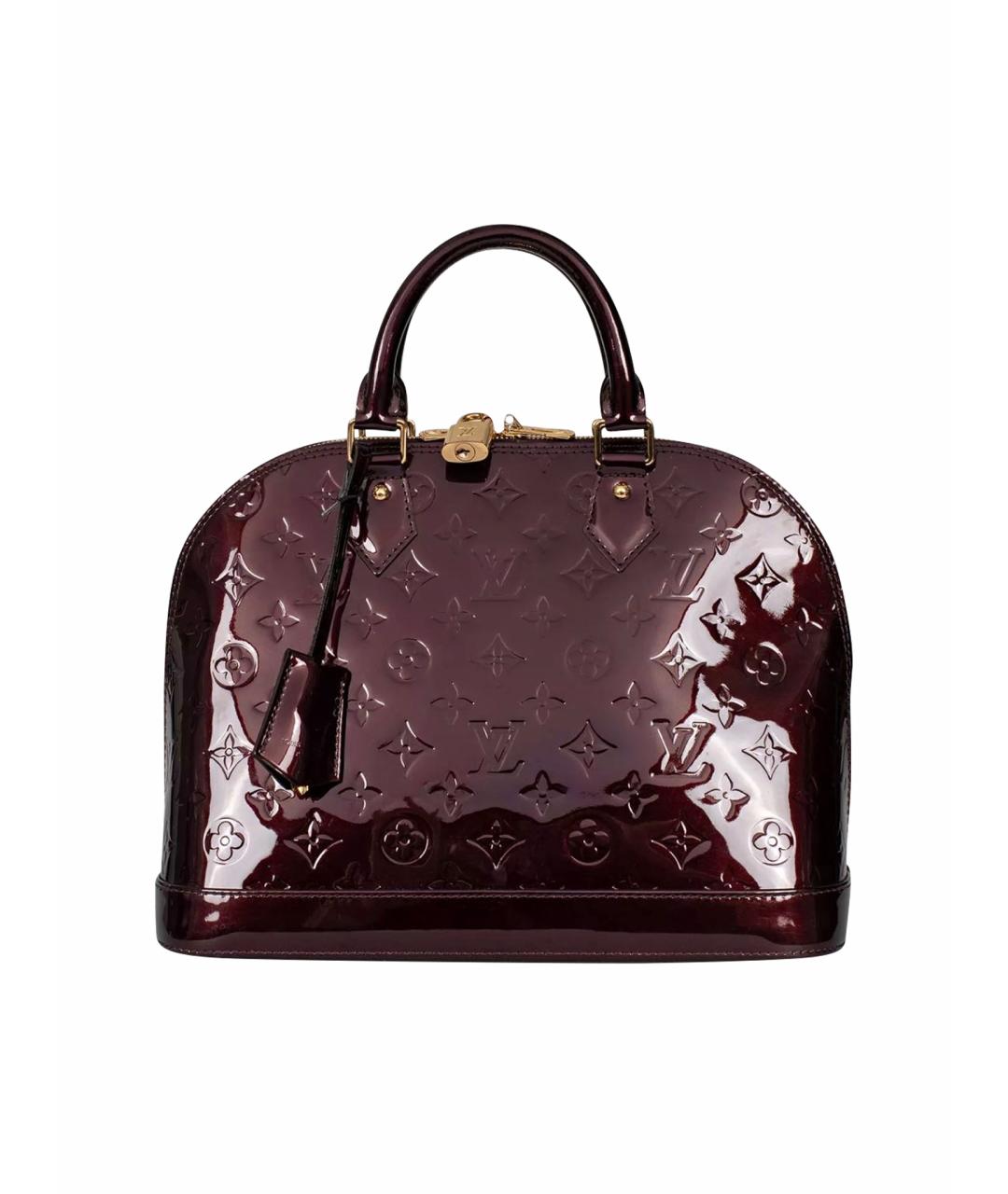 LOUIS VUITTON Бордовая сумка с короткими ручками из лакированной кожи, фото 1
