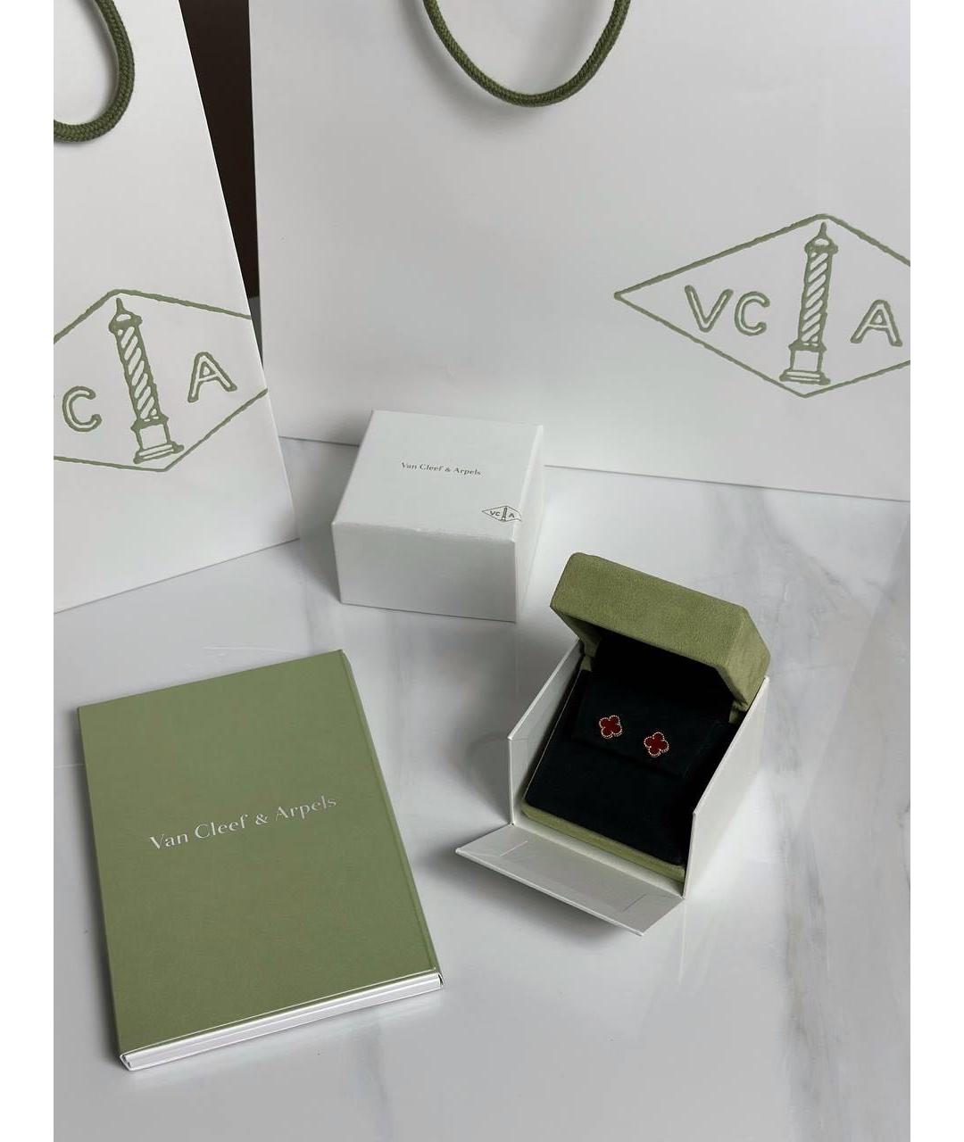 VAN CLEEF & ARPELS Красные серьги из желтого золота, фото 4