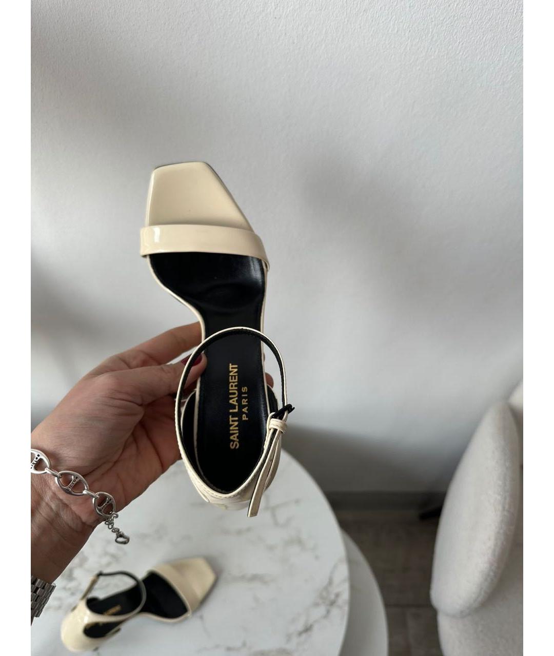 SAINT LAURENT Бежевые босоножки, фото 3