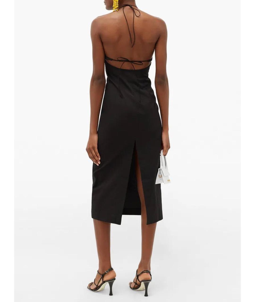 JACQUEMUS Черное полиэстеровое повседневное платье, фото 8