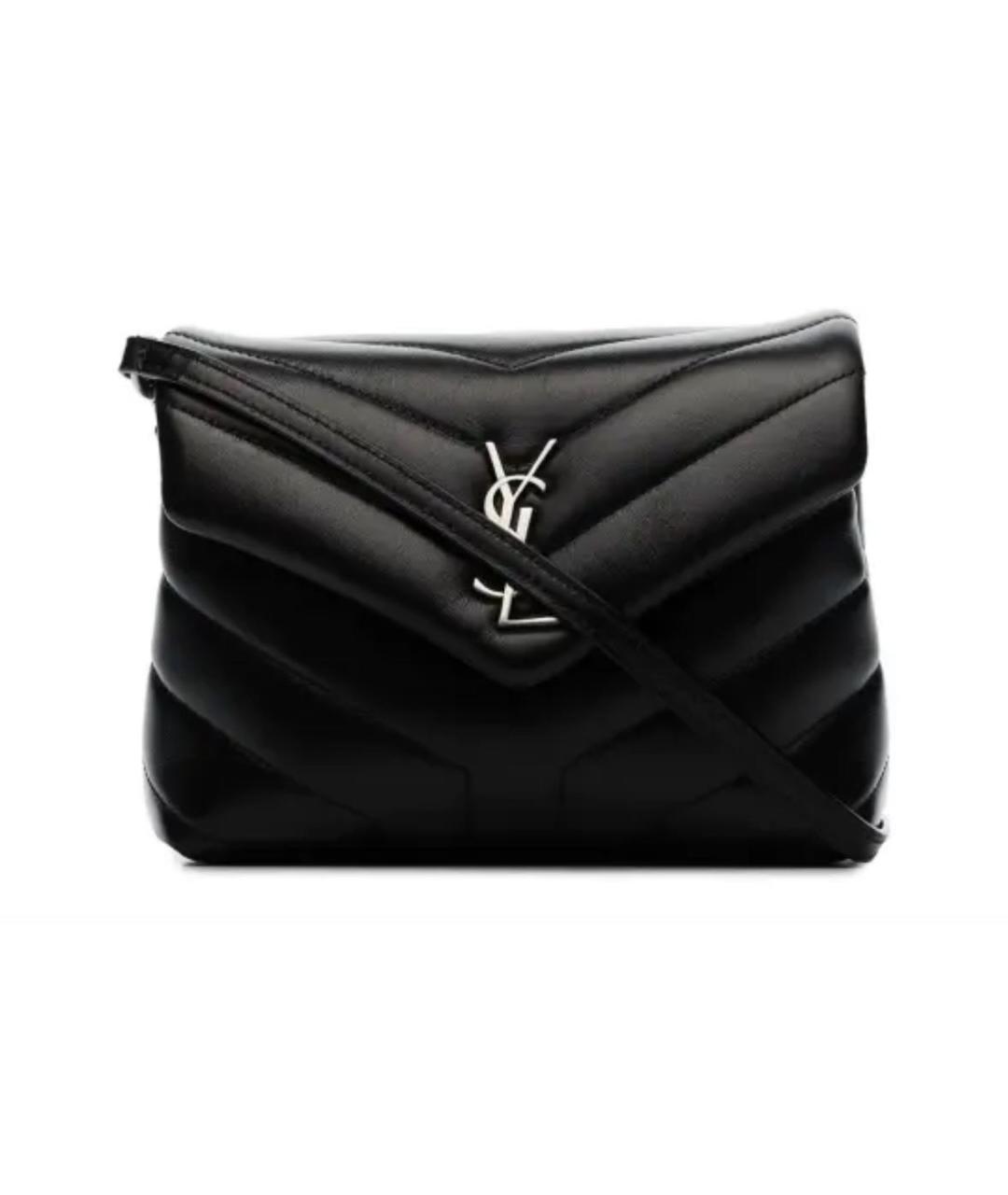SAINT LAURENT Черная кожаная сумка через плечо, фото 3