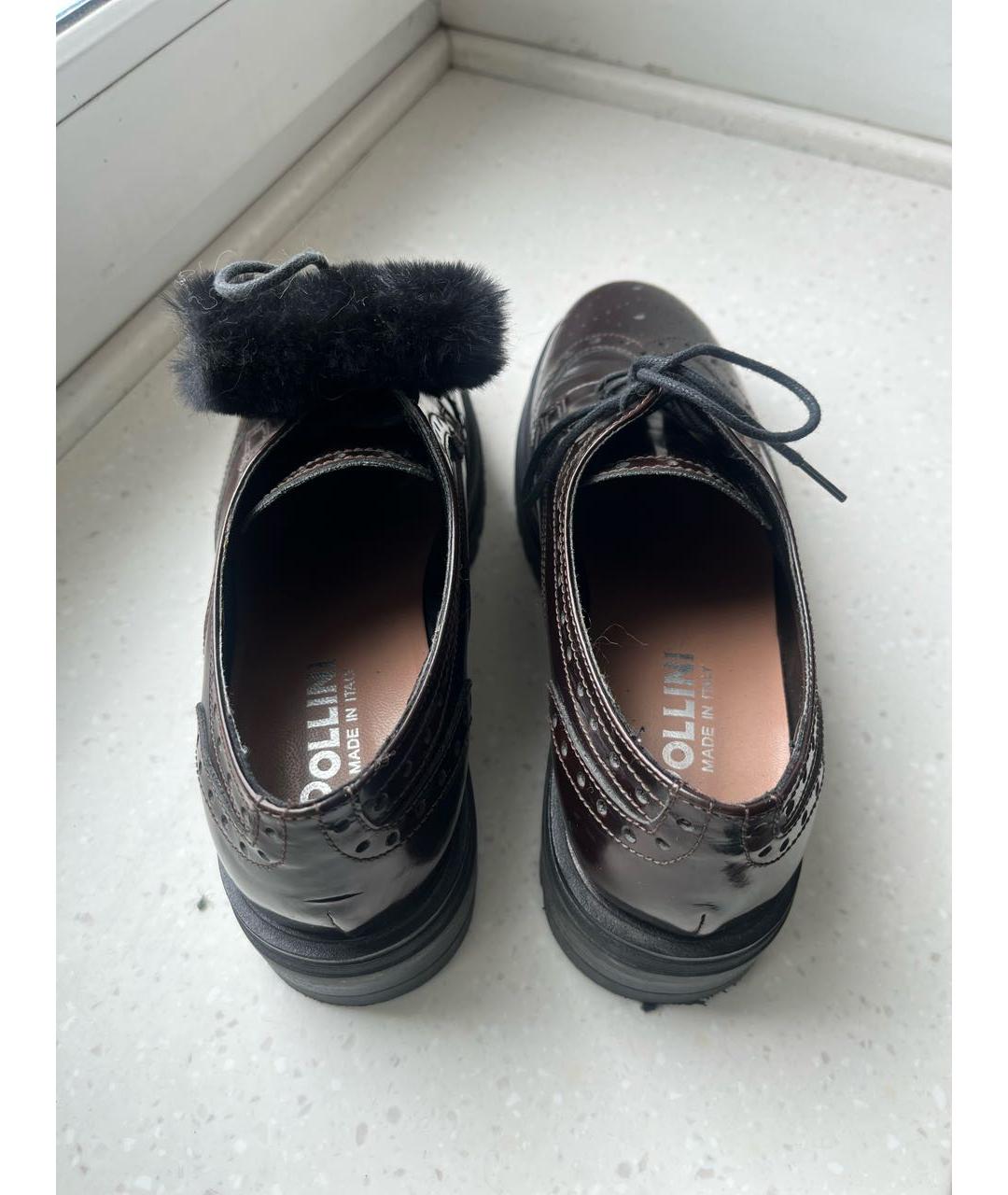 POLLINI Бордовые кожаные лоферы, фото 4