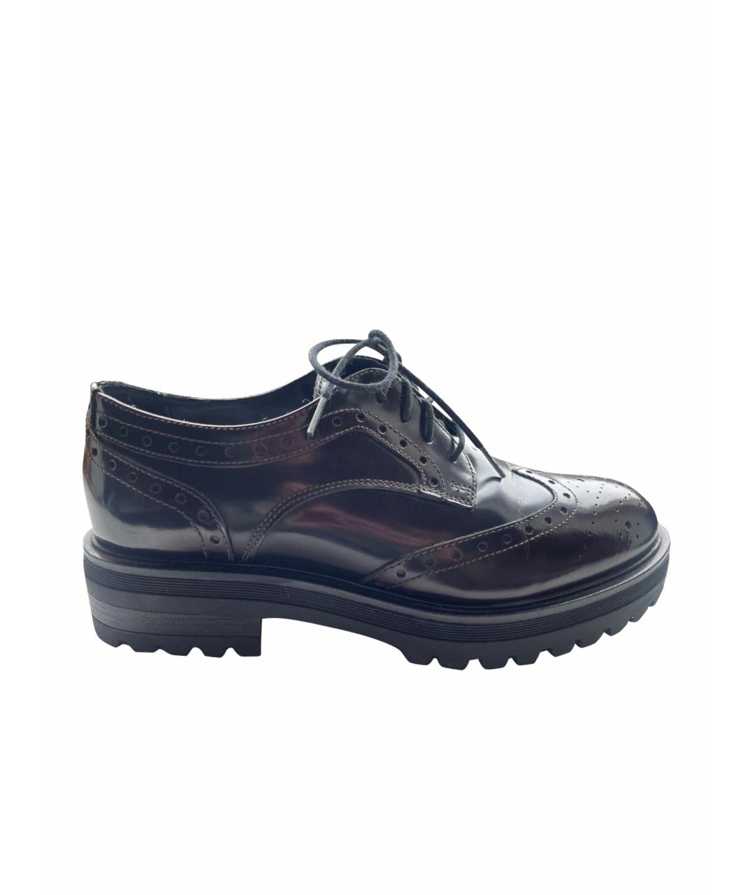 POLLINI Бордовые кожаные лоферы, фото 1