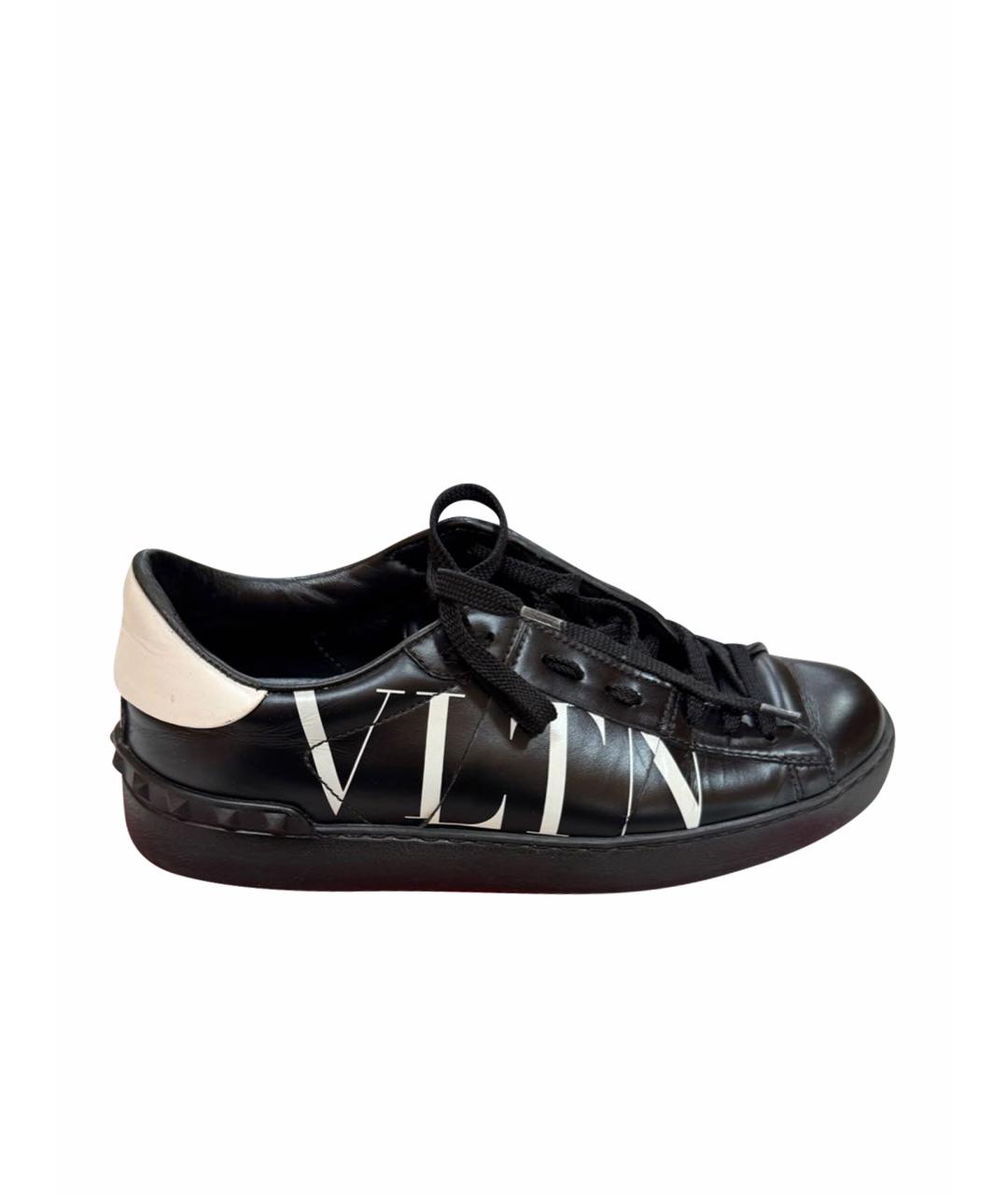 VALENTINO Черные кожаные кеды, фото 1