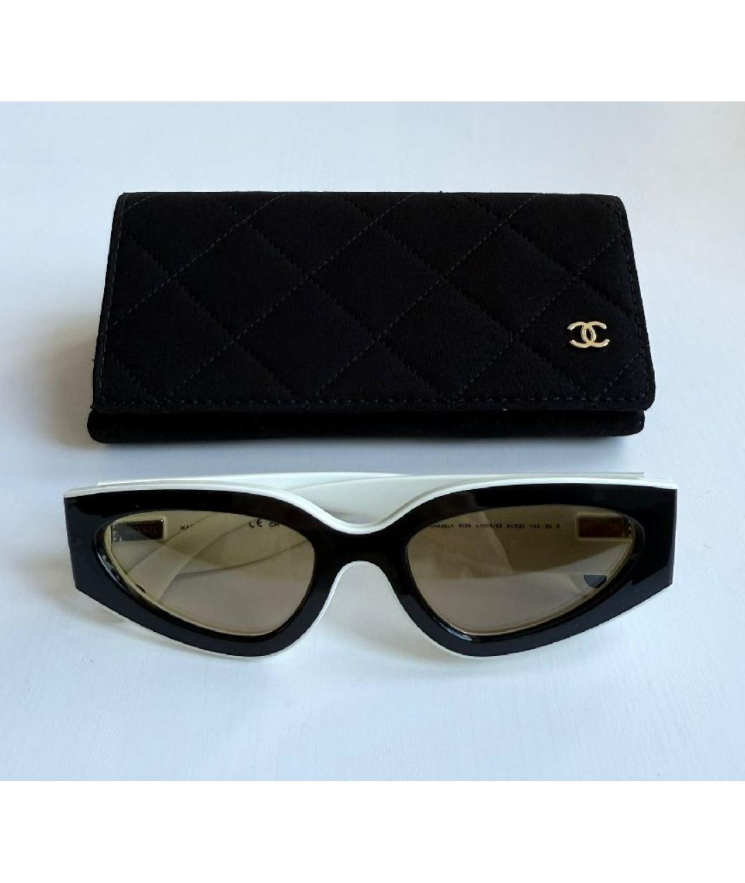 CHANEL Черные пластиковые солнцезащитные очки, фото 2