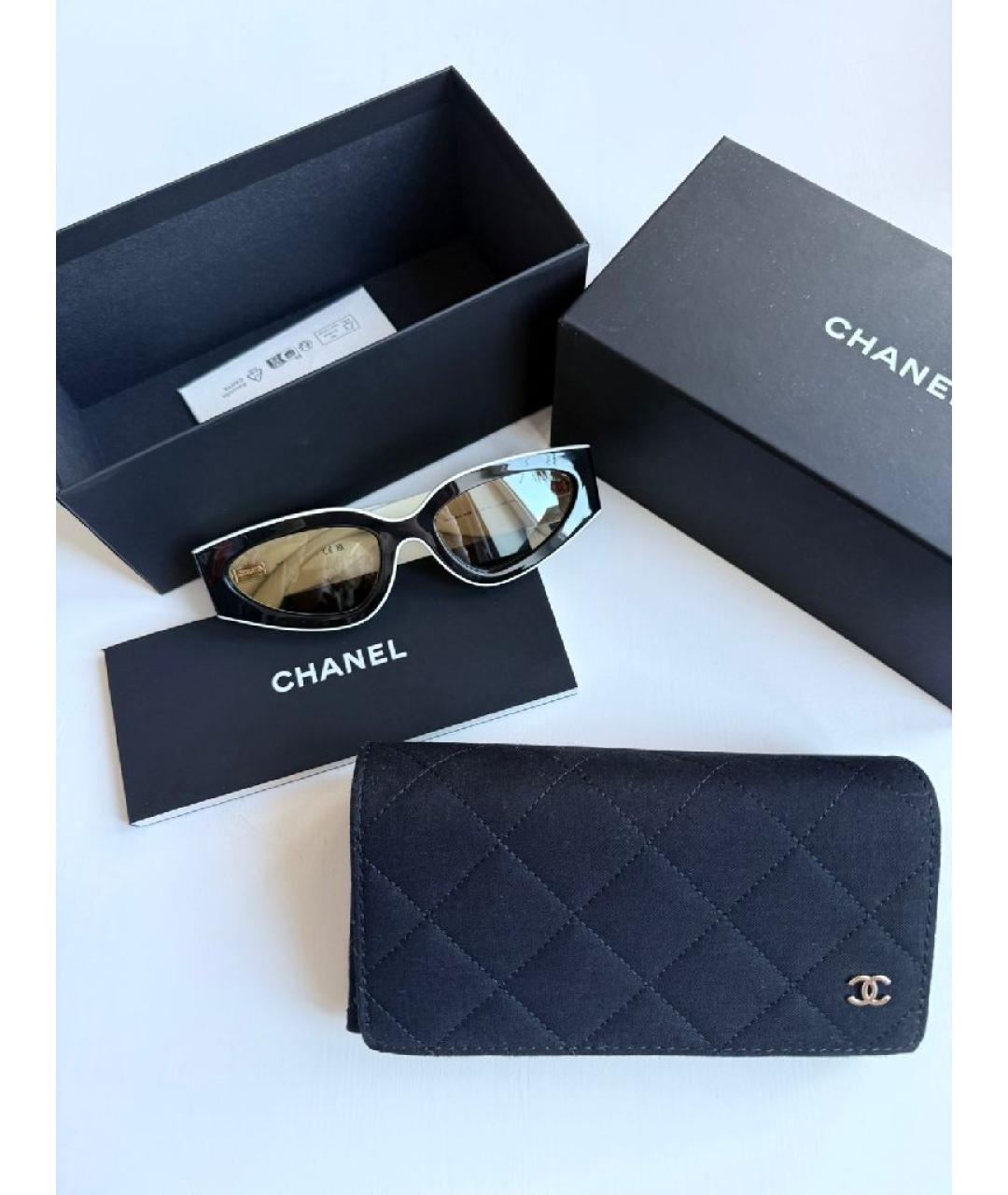 CHANEL Черные пластиковые солнцезащитные очки, фото 4