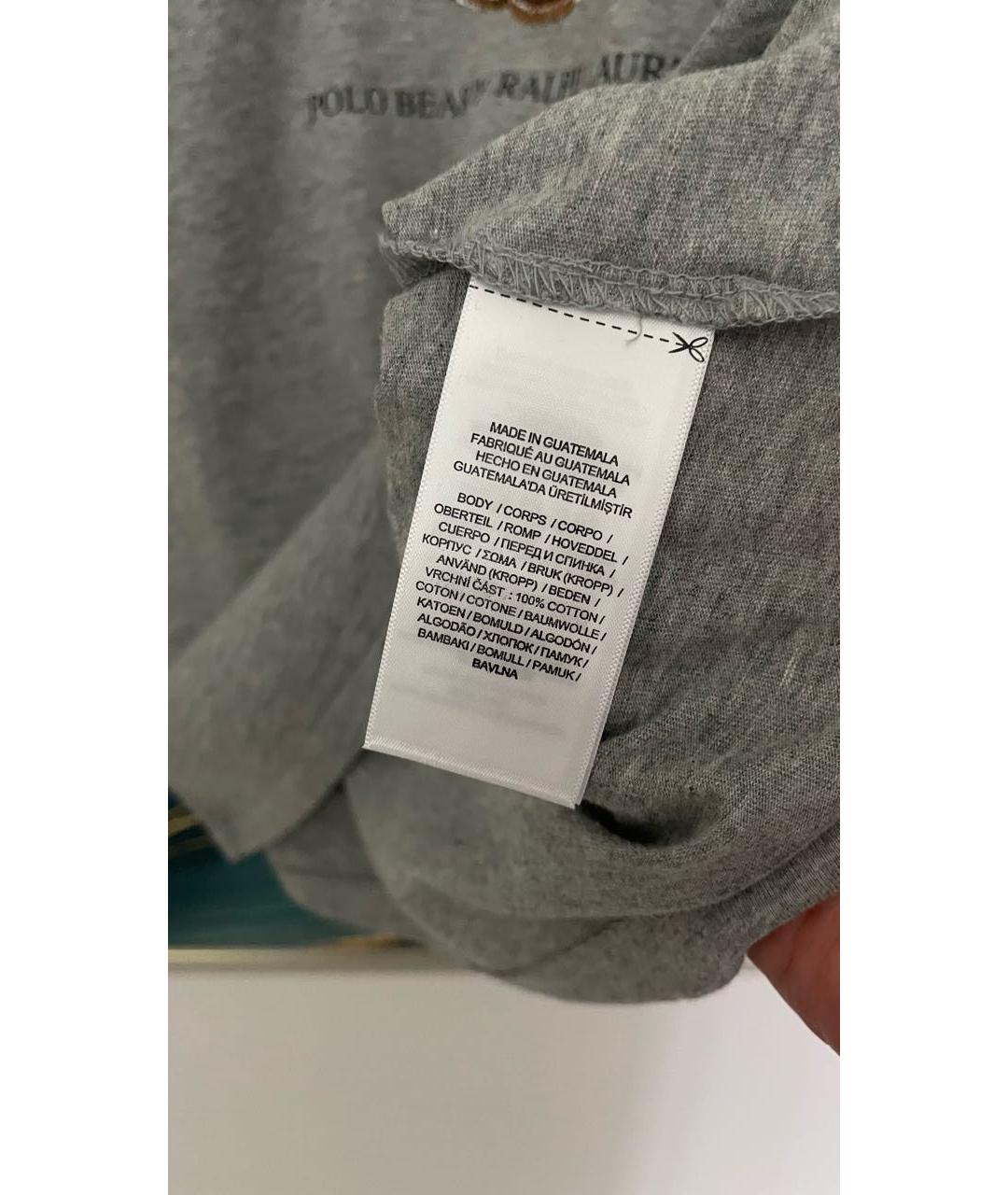 POLO RALPH LAUREN Серая хлопковая футболка, фото 5