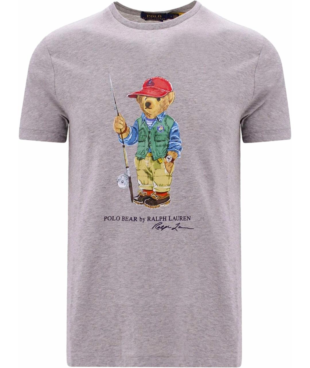 POLO RALPH LAUREN Серая хлопковая футболка, фото 1