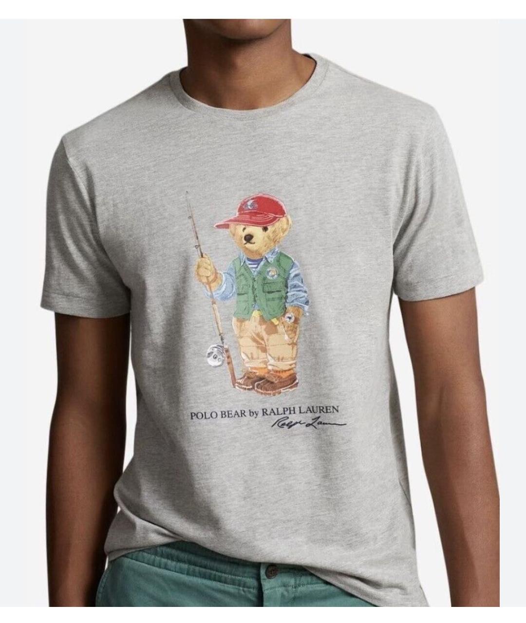 POLO RALPH LAUREN Серая хлопковая футболка, фото 6