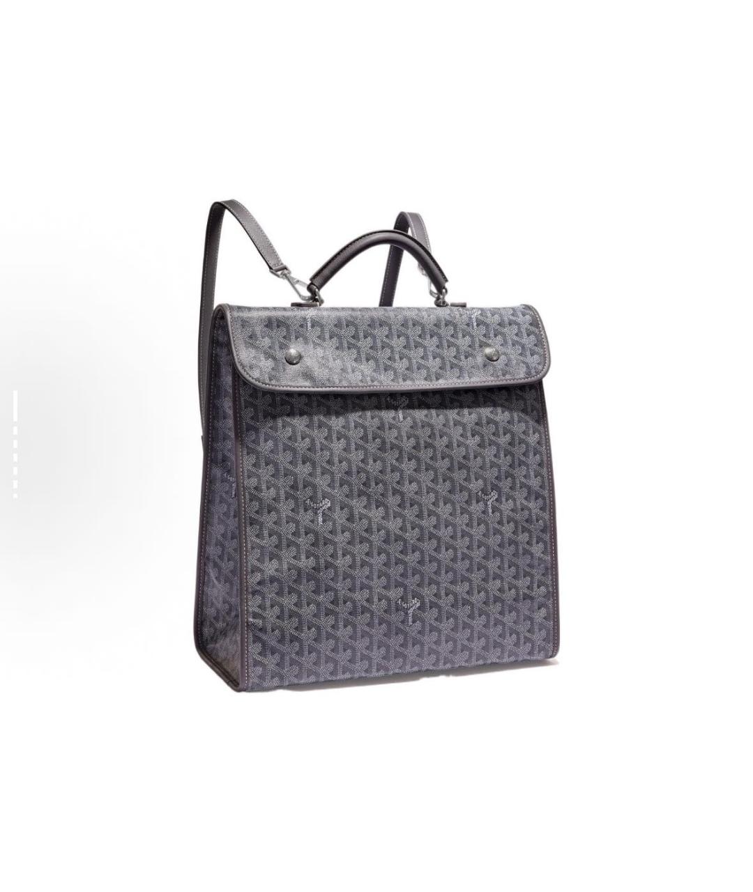 GOYARD Антрацитовый кожаный рюкзак, фото 5