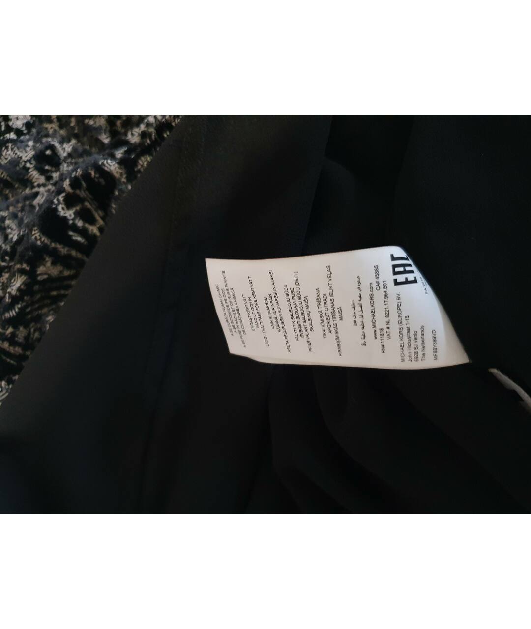 MICHAEL KORS Черное шелковое повседневное платье, фото 6