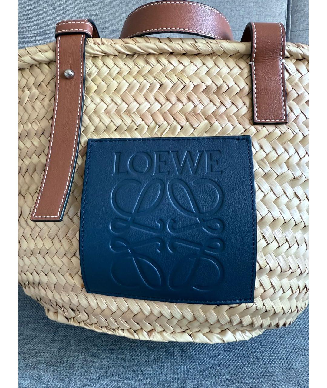 LOEWE Коричневая пляжная сумка, фото 8