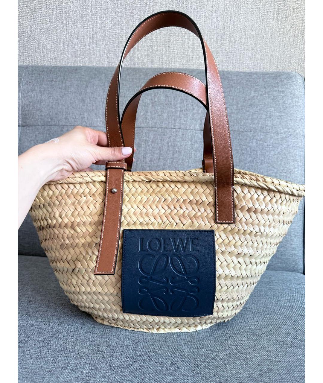 LOEWE Коричневая пляжная сумка, фото 2