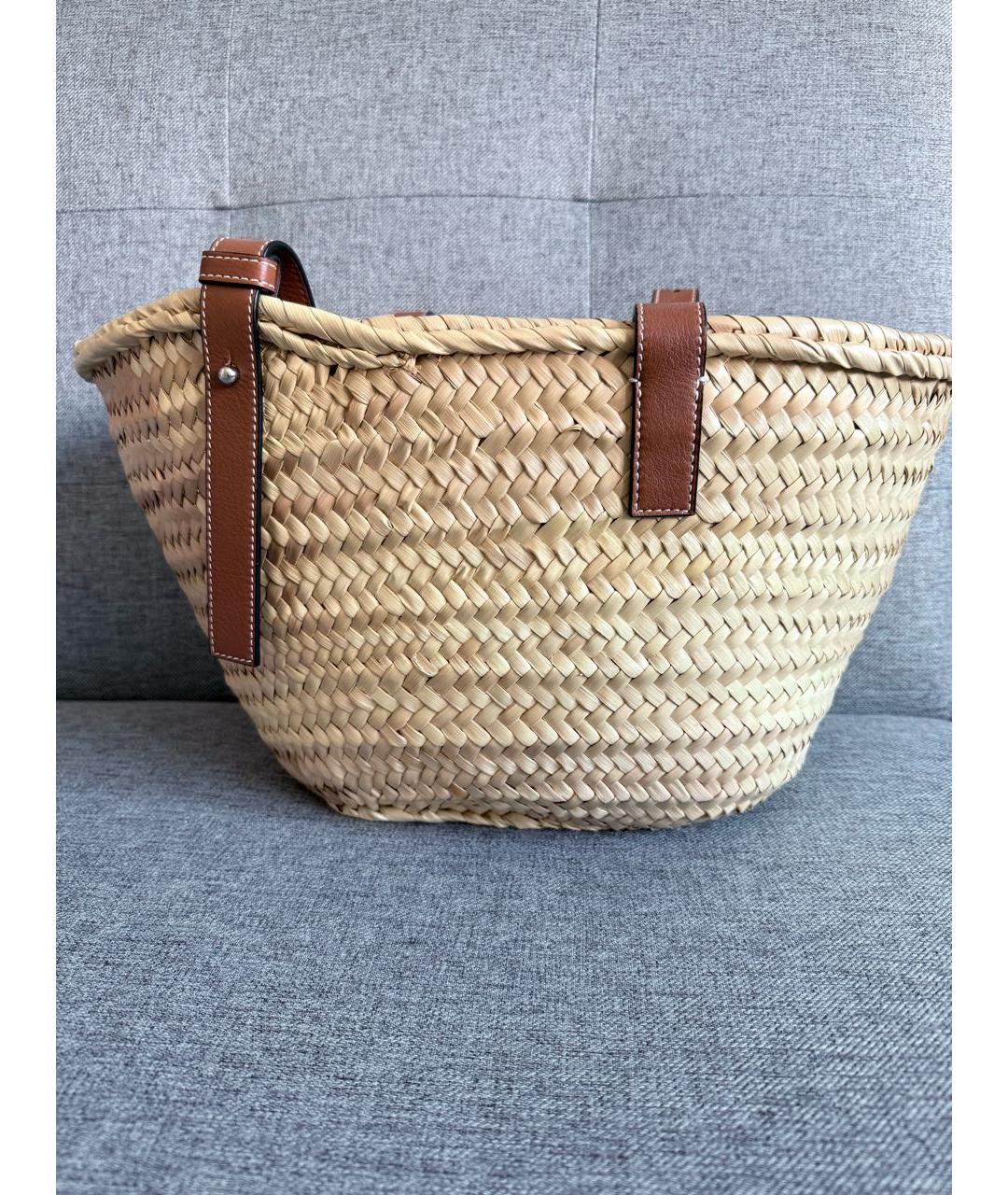 LOEWE Коричневая пляжная сумка, фото 4