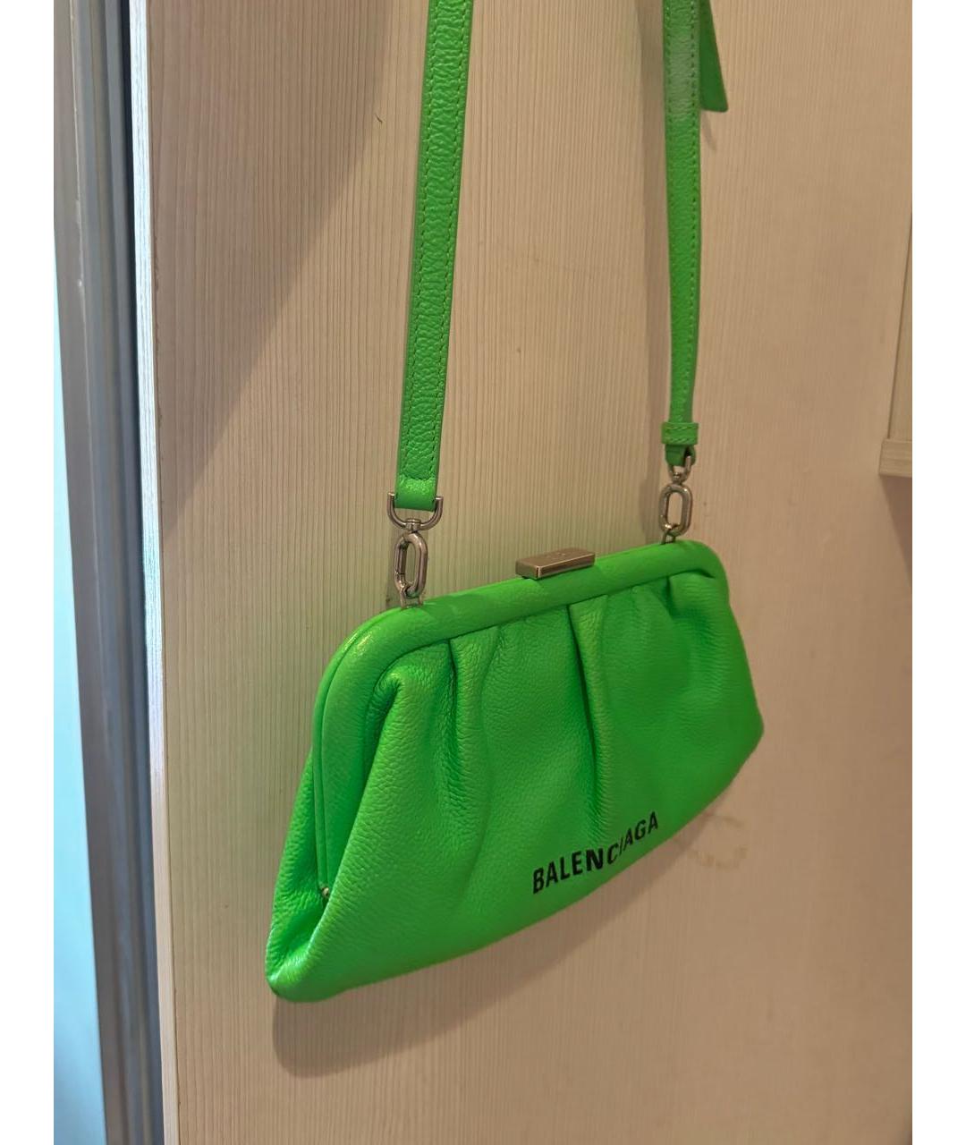 BALENCIAGA Салатовая кожаная сумка через плечо, фото 2