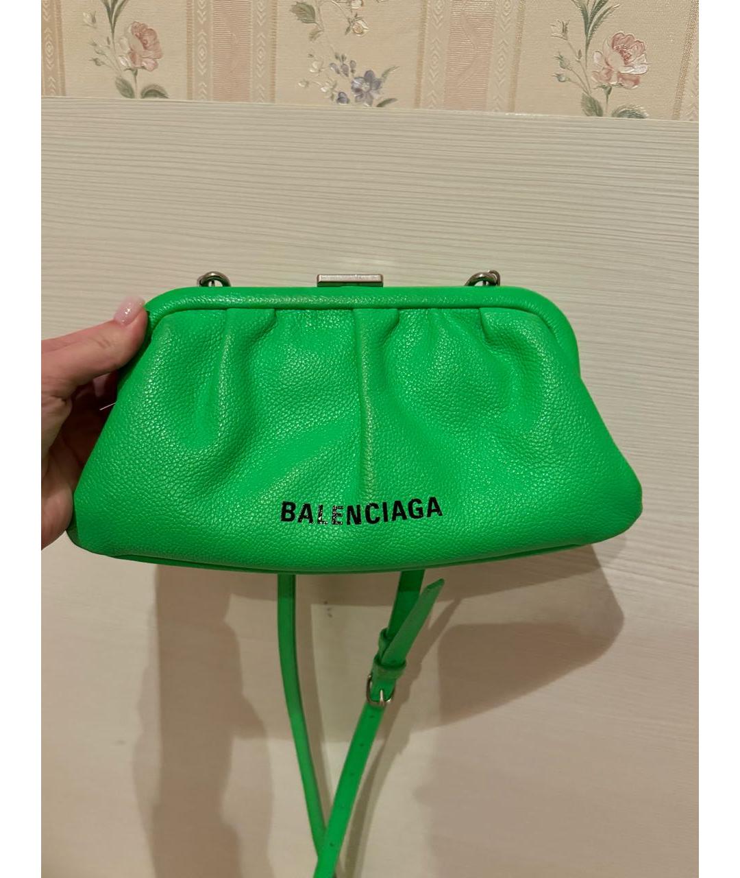 BALENCIAGA Салатовая кожаная сумка через плечо, фото 9