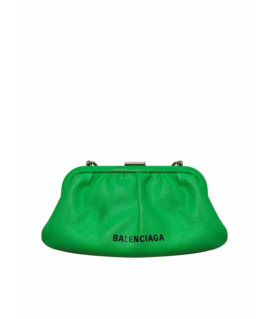 BALENCIAGA Салатовая кожаная сумка через плечо, фото 1